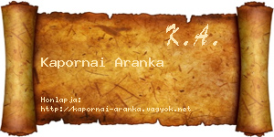 Kapornai Aranka névjegykártya